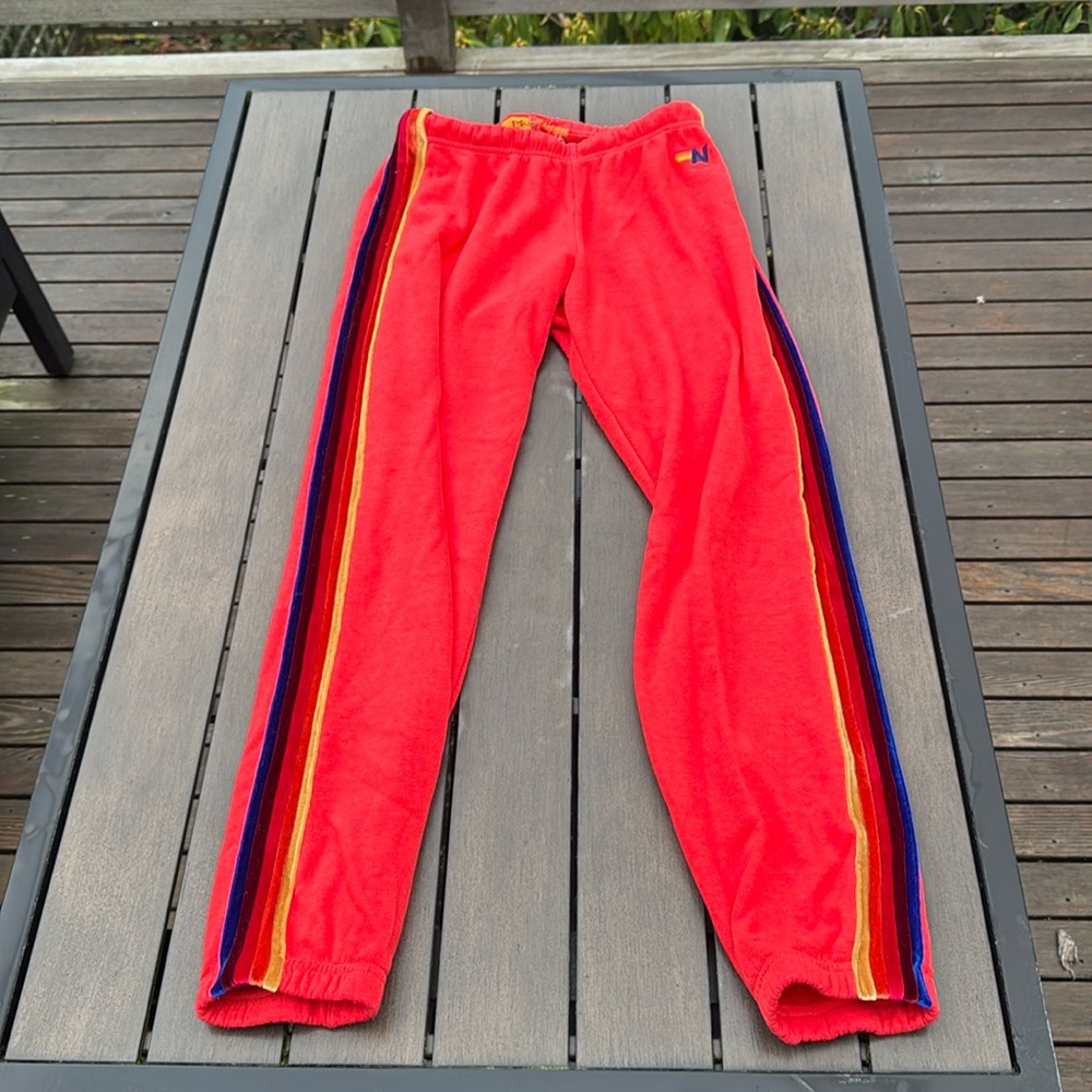 Aviator Nation Sweat Pants 5 Stripe size Medium